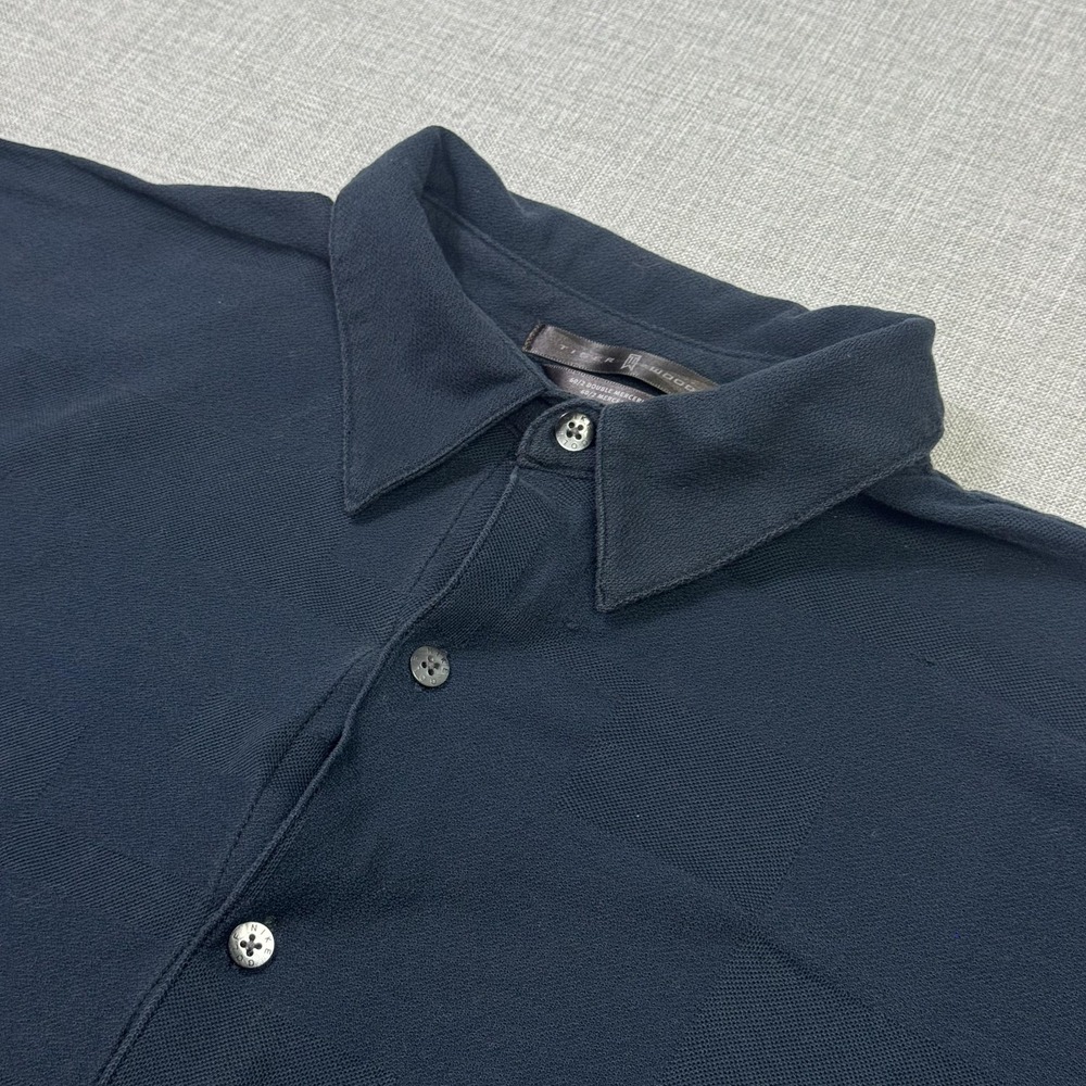 Tiger Cotton Golf Knit Button-Up Shirt Mens Large Blue Short Sleeve Relaxed